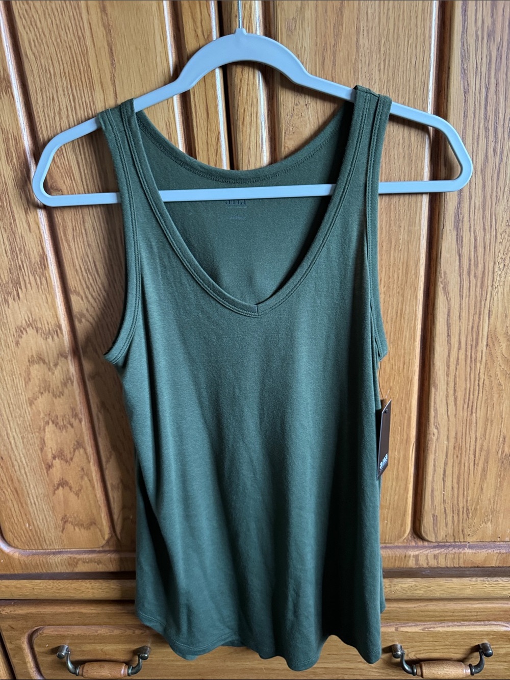 a.n.a Olive Green V-Neck Sleeveless Tank